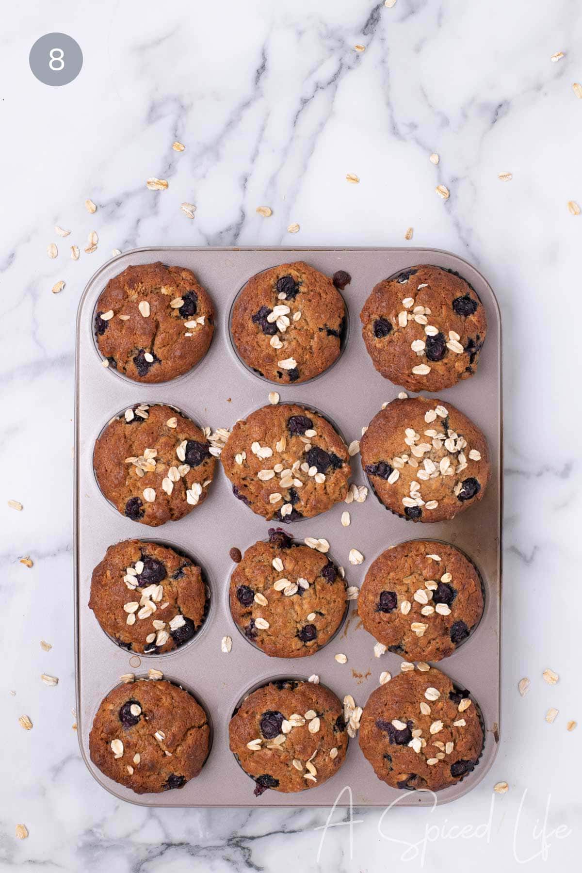 Step 8: Muffins fully baked and cooling in the muffin tin