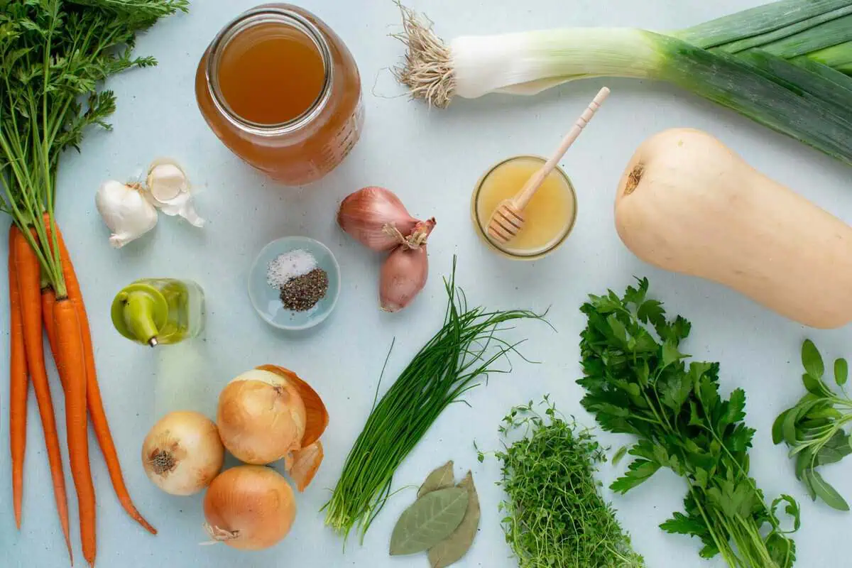 overhead images of assorted vegetables ready for make dinner easier as part of the free monthly meal plan